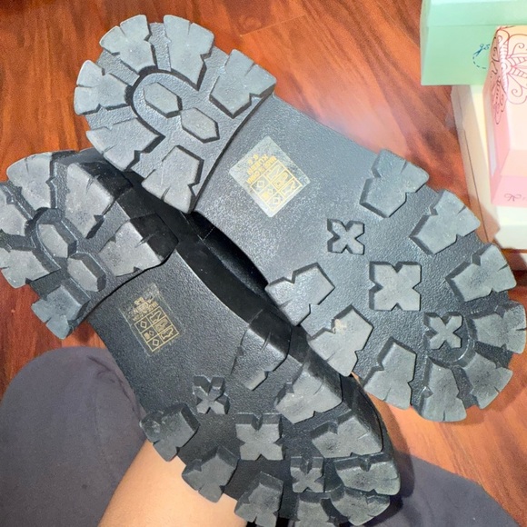 Black Chunky Platform Ankle Boots mslola - Picture 5 of 7